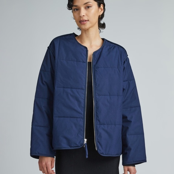 Everlane The ReNew Quilted Cotton Liner Puffer Jacket White cotton sz S like new - Picture 13 of 16